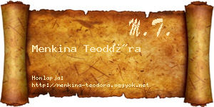 Menkina Teodóra névjegykártya